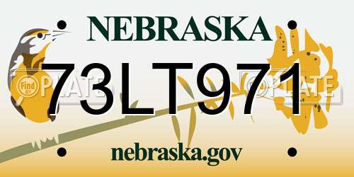 73LT971 Nebraska License Plate