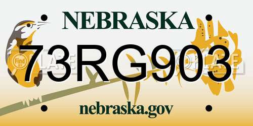 73RG903 Nebraska License Plate