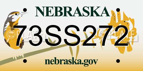 73SS272 Nebraska License Plate