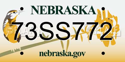 73SS772 Nebraska License Plate