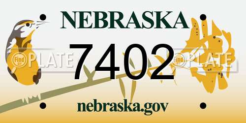 7402 Nebraska License Plate
