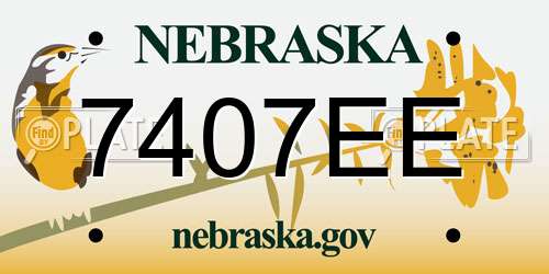 7407EE Nebraska License Plate