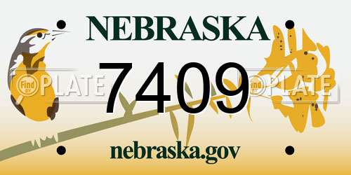 7409 Nebraska License Plate