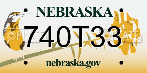 740T33 Nebraska License Plate
