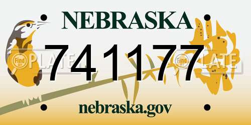 741177 Nebraska License Plate