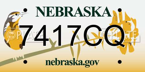 7417CQ Nebraska License Plate