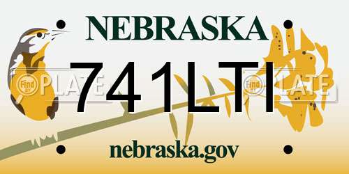 741LTI Nebraska License Plate