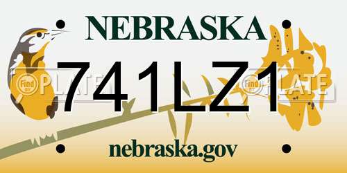 741LZ1 Nebraska License Plate