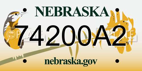 74200A2 Nebraska License Plate