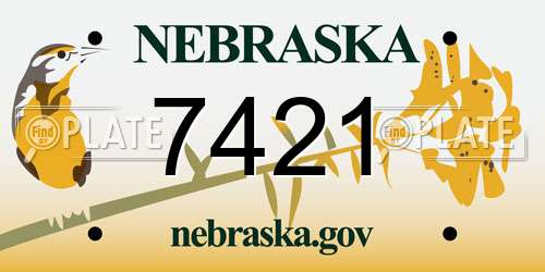 7421 Nebraska License Plate