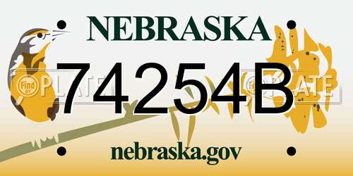 74254B Nebraska License Plate