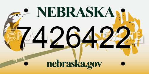 7426422 Nebraska License Plate