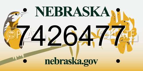 7426477 Nebraska License Plate
