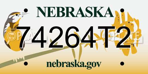 74264T2 Nebraska License Plate
