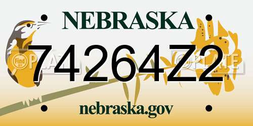 74264Z2 Nebraska License Plate