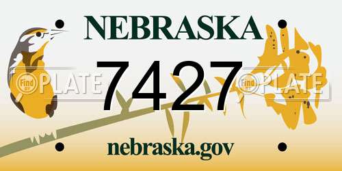 7427 Nebraska License Plate