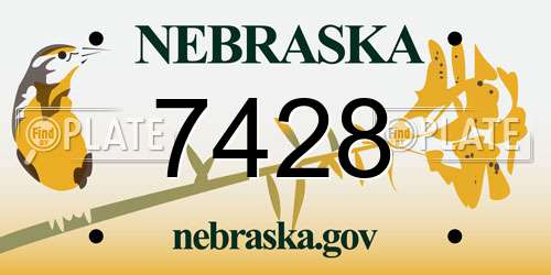 7428 Nebraska License Plate