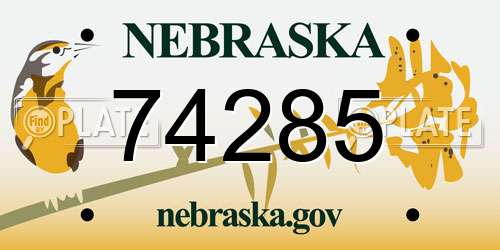 74285 Nebraska License Plate