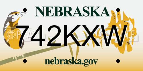 742KXW Nebraska License Plate