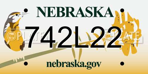 742L22 Nebraska License Plate