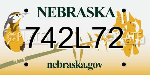 742L72 Nebraska License Plate