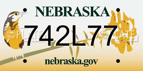 742L77 Nebraska License Plate