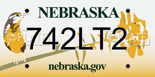 742LT2 Nebraska License Plate