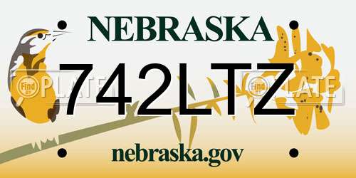 742LTZ Nebraska License Plate