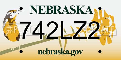 742LZ2 Nebraska License Plate