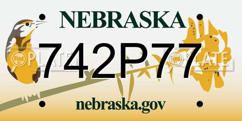 742P77 Nebraska License Plate