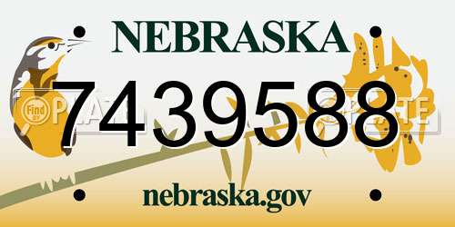 7439588 Nebraska License Plate