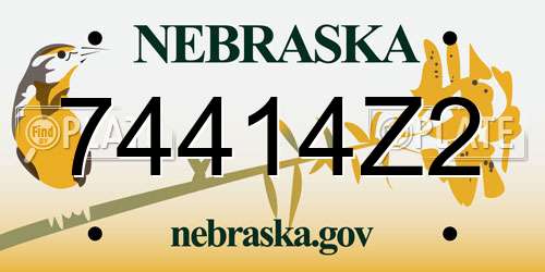 74414Z2 Nebraska License Plate