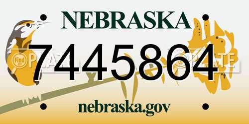 7445864 Nebraska License Plate