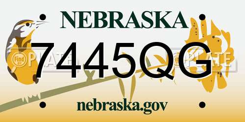 7445QG Nebraska License Plate