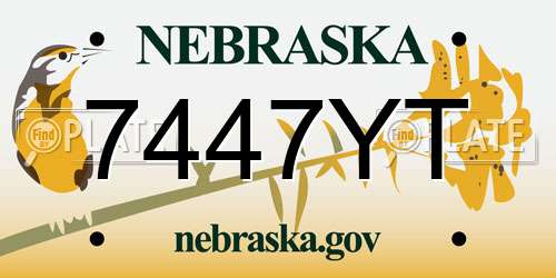 7447YT Nebraska License Plate