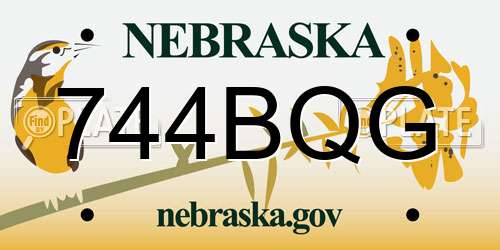 744BQG Nebraska License Plate