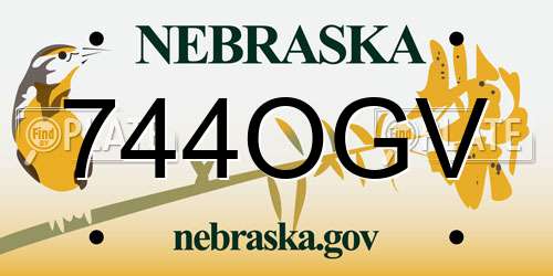 744OGV Nebraska License Plate