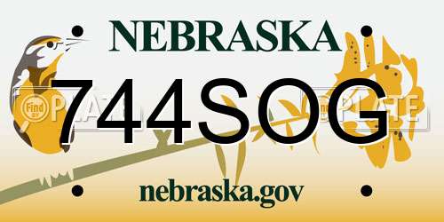 744SOG Nebraska License Plate