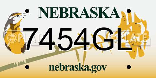 7454GL Nebraska License Plate