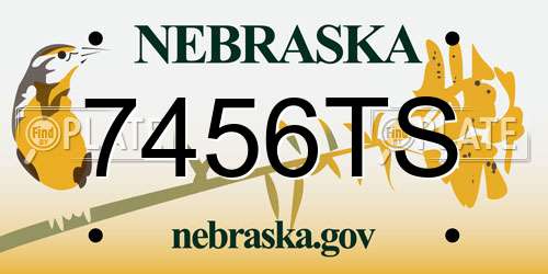7456TS Nebraska License Plate