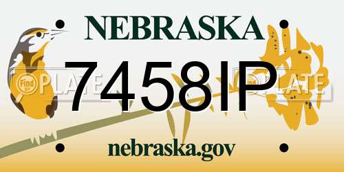 7458IP Nebraska License Plate