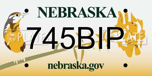 745BIP Nebraska License Plate