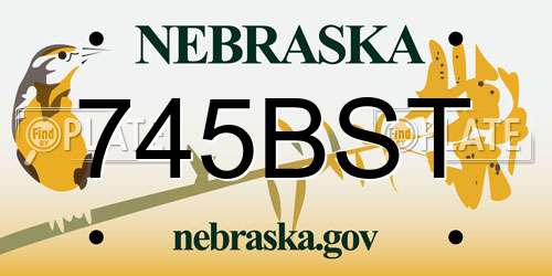 745BST Nebraska License Plate