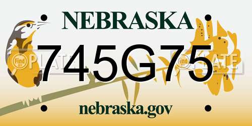 745G75 Nebraska License Plate