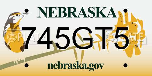 745GT5 Nebraska License Plate