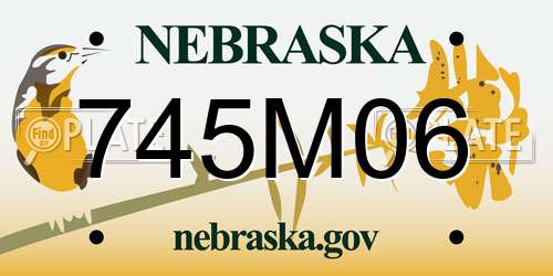 745M06 Nebraska License Plate