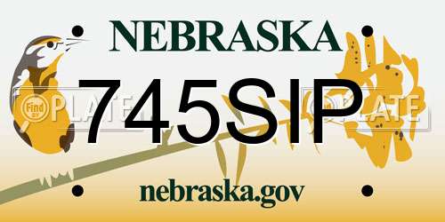 745SIP Nebraska License Plate