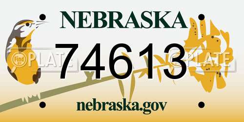 74613 Nebraska License Plate