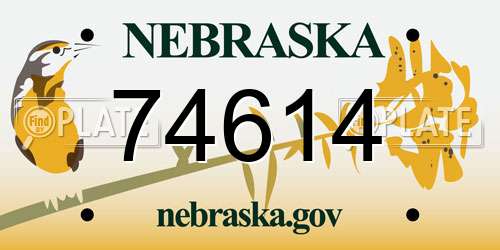 74614 Nebraska License Plate