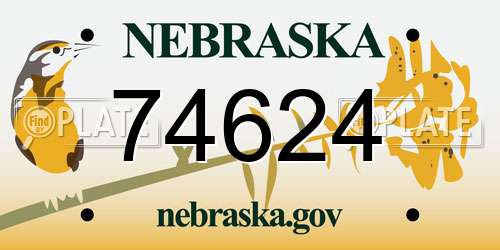 74624 Nebraska License Plate